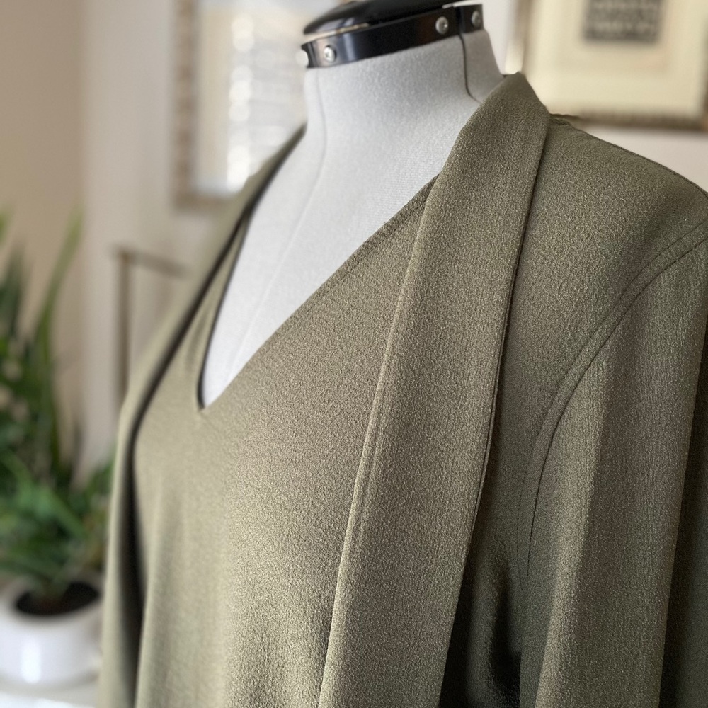Ganni tie neck crepe shift dress - Picture 9 of 13
